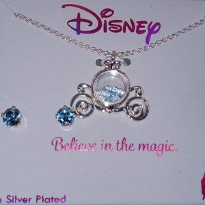 Disney Cinderella Necklace + Earring Set
